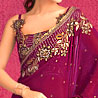 Dark Magenta Color Saree on Art Georgette