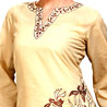 Beige Thread Work Kurti