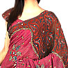 Embroidered Georgette Saree With Brasso Print
