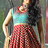 Designer Dress Material In Red And Green