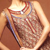 Block Printed Beige Churidaar Kameez