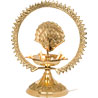 Brass Lamp with Lights in Peacock Shape